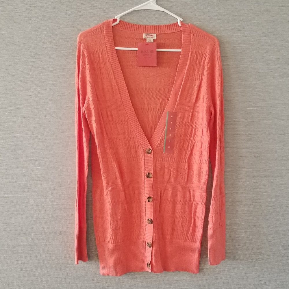 Mossimo Coral Cardigan w/ Cute Pattern